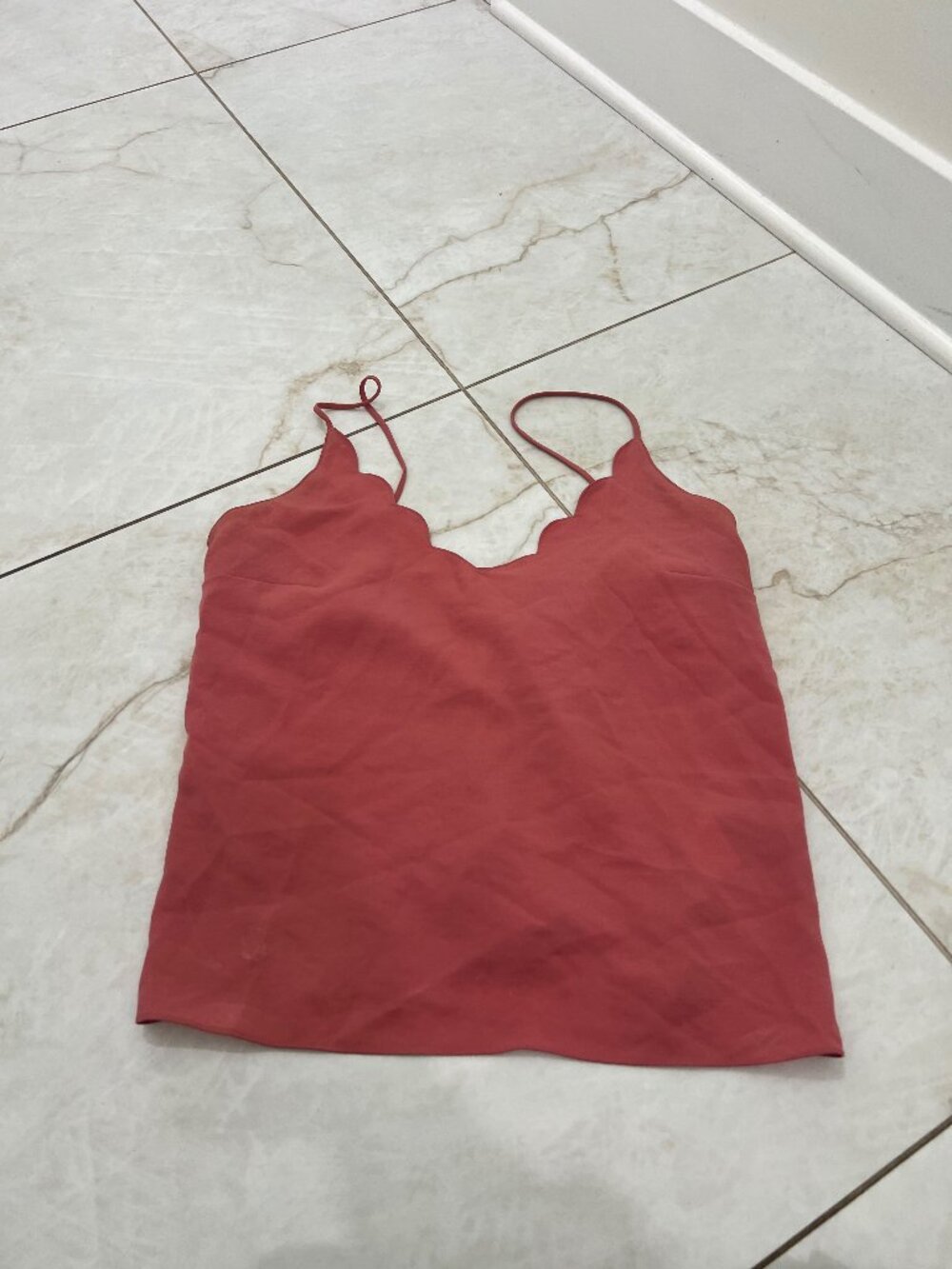 Topshop Coral Scalloped Cami Top Size 4
